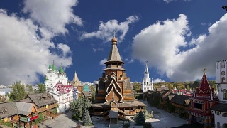 俄罗斯莫斯科，伊兹梅洛夫斯基克里姆林宫(伊兹梅洛夫克里姆林宫)视频素材模板下载