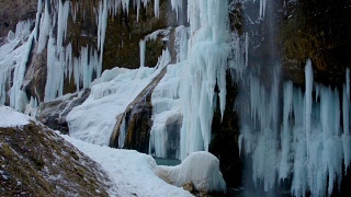 冰瀑与河流一样的电影画面效果视频素材模板下载
