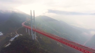 世界最高吊桥鸟瞰图，北盘江，g惠州，中国视频素材模板下载