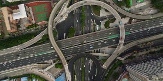 中国白天时间广州市景著名交通路口空中俯视图4k时间