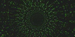 矩阵二进制编码隧道绿灯。