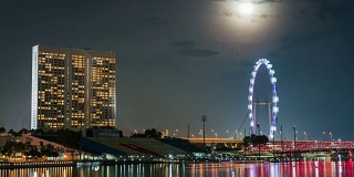 晚上的间隔拍摄新加坡