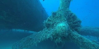 海底螺旋桨飞机残骸