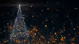 圣诞树闪烁着光芒视频素材模板下载