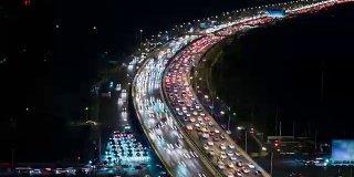 T/L PAN晚上拥挤的交通/中国北京