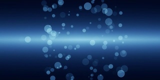 Blue Bokeh Particles With Horizon Line