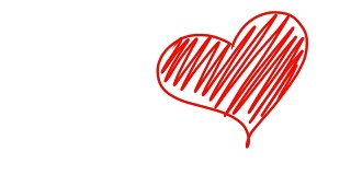 手写红心出现在白色背景。红心形状的素描正在填充。