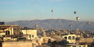 Hot air balloons Cave city in Cappadocia, Turkey
