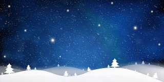 圣诞快乐，新年的效果，蓝色的雪花星光背景在蓝天
