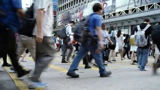 香港中环道，行人过路处视频素材模板下载