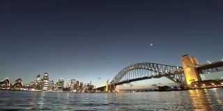 悉尼海港大桥日落时光流逝