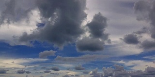 超高清时间:蓝天和浮云在海滩上