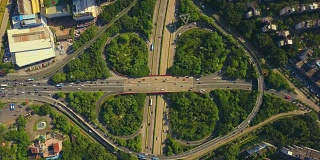 中国艳阳天深圳市著名交通路口俯视图4k