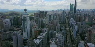 中国白天时间深圳市景航拍全景4k