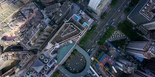 中国白天时间深圳城市景观屋顶交通道路空中俯视图4k