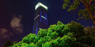 夜景深圳市中心摩天大楼俯瞰4k时间的中国