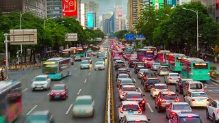 4k时间跨度的中国深圳市区交通街道大桥全景视频素材模板下载