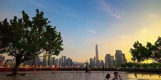 深圳莲花山公园观景城市全景，4k时间跨度中国