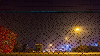 夜深圳交通口岸工业围栏全景4k时间间隔中国视频素材模板下载