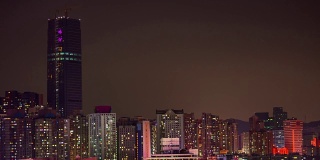 夜间照明深圳城市景观屋顶全景4k时间间隔中国