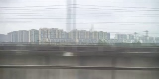 雨天武汉到深圳火车公路旅行停止窗口pov全景4k时间流逝中国