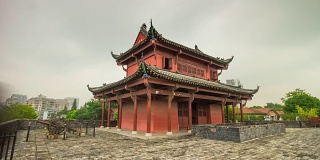 武汉城白天时间著名的炮台寺齐一门旅游全景4k时间流逝中国