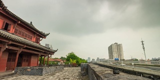 武汉城市白天时间著名的炮台寺齐一门交通道路全景4k时间流逝中国