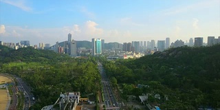 晴天珠海市景交通道路航拍全景4k中国