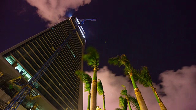 夜光珠海市海湾酒店建设顶视图棕榈全景4k时间流逝中国