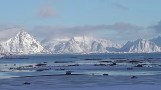 挪威峡湾全景图视频素材模板下载