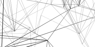 动画互联的黑色几何线在白色的背景。