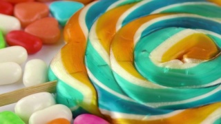 糖果甜果冻冰棒和美味的糖甜点视频素材模板下载