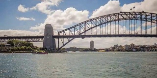 平移时间推移视频的悉尼海港大桥，悉尼，澳大利亚