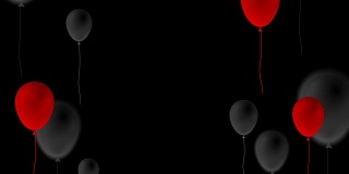 红色和黑色气球抽象视频动画