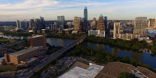 奥斯汀德克萨斯市中心城市天际线城市建筑全景