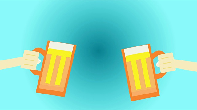 4K啤酒干杯动画-可循环