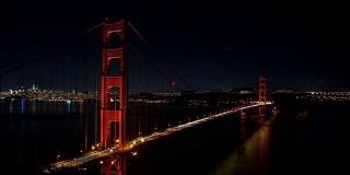 旧金山金门大桥夜景崩塌