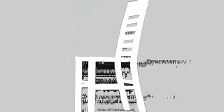 浮动木椅与循环旋转的黑色背景，包括阿尔法哑光。