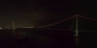 航拍-明石海峡大桥夜景放大