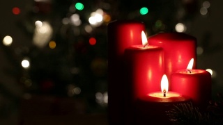 圣诞红烛装饰视频素材模板下载