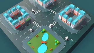 自动驾驶汽车- 3D动画视频素材模板下载