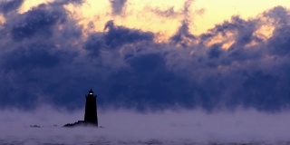北冰洋烟雾中的鲸背光