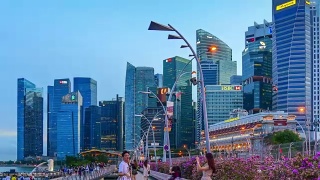 新加坡市中心CBD的天际线视频素材模板下载