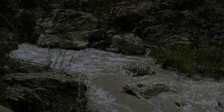 山河中浑浊的水流