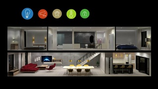 家庭自动化和智能家居技术-照明控制视频素材模板下载