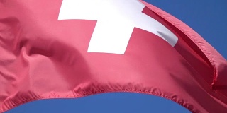 两段瑞士国旗的慢动作视频