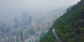 从山顶鸟瞰香港城