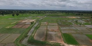 泰国东北部农业区鸟瞰图