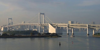 东京塔和彩虹桥构成的东京天际线