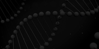 马特黑色模型的DNA链在黑色的背景